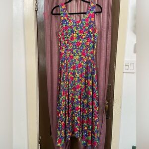 Amazing Vintage 90s Floral Dress w/ Button-Up Back